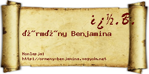 Örmény Benjamina névjegykártya